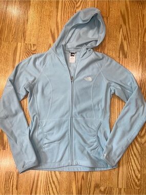The North Face Woman’s Pale Blue Fleece Full-Zip TKA 100